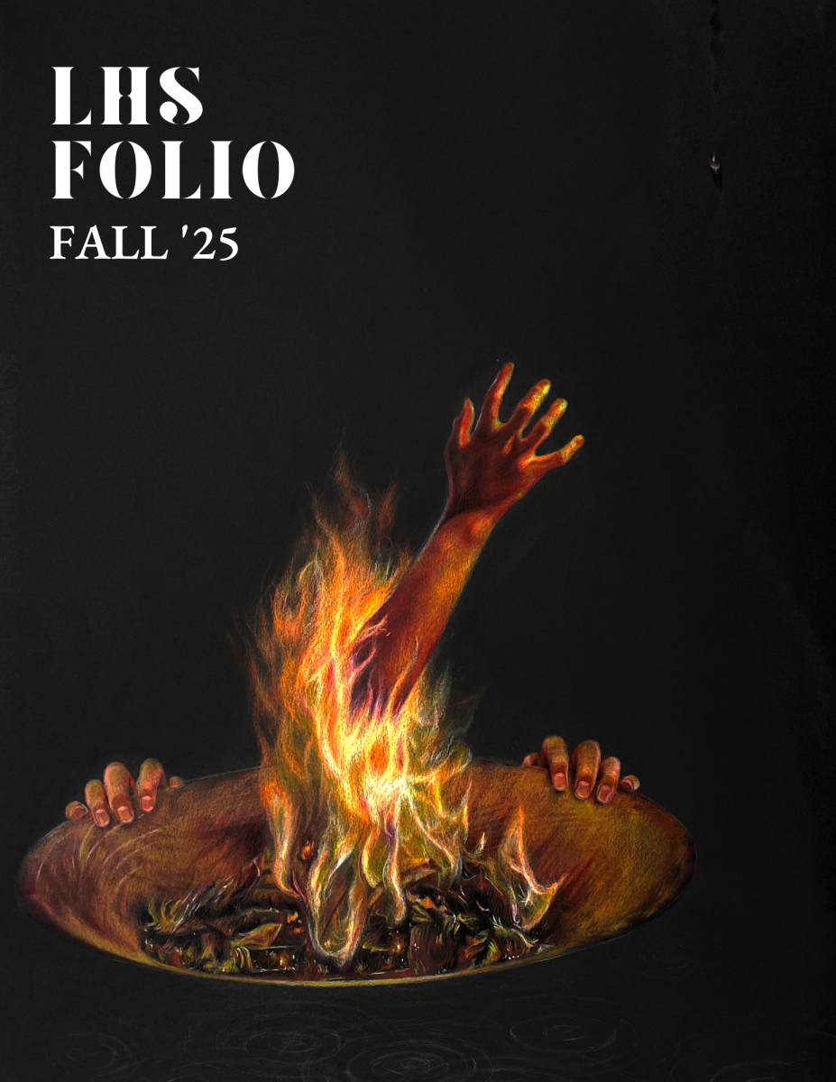 "The Pyre's Testimony" by Lucas Dai featured on the cover of the LHS Folio Fall '25 issue